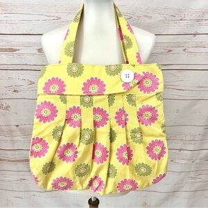 Vintage Mid Century Mod MCM Retro Handmade Flower Power Cotton Tote Bag